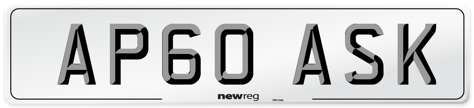AP60 ASK Number Plate from New Reg